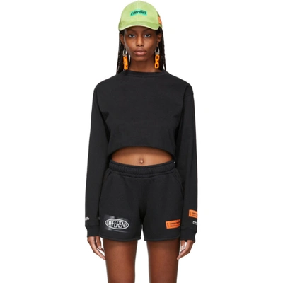 Shop Heron Preston Different Crop Long Sleeve T-shirt In Black White