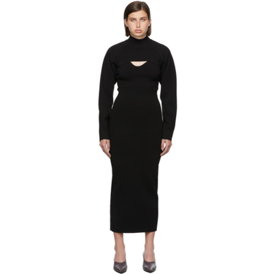 Shop Nanushka Black Compact-knit Noa Dress