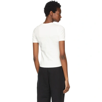 Shop Ambush White Emblem Slim-fit T-shirt In Off White Black