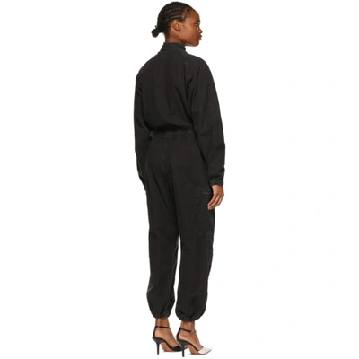 Shop Agolde Black Marin Utility Zip Jumpsuit
