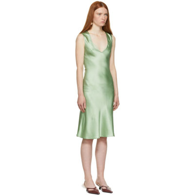Shop Ichiyo Ssense Exclusive Green Silk Bias Dress