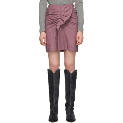 Shop Isabel Marant Étoile Purple & Black Linen Ines Skirt In 40rw Rosewo