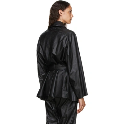 Shop Mm6 Maison Margiela Black Faux-leather Shirt Jacket In 900 Black