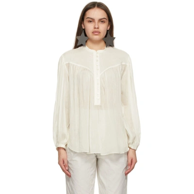 Shop Isabel Marant Off-white Silk Kiledia Blouse In 23ec Ecru