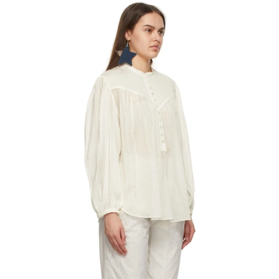 Shop Isabel Marant Off-white Silk Kiledia Blouse In 23ec Ecru