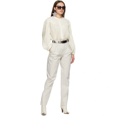 Shop Isabel Marant Off-white Silk Kiledia Blouse In 23ec Ecru