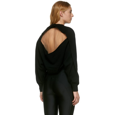 Shop Alexander Wang Wool & Tulle Illusion Sweater In 001 Black