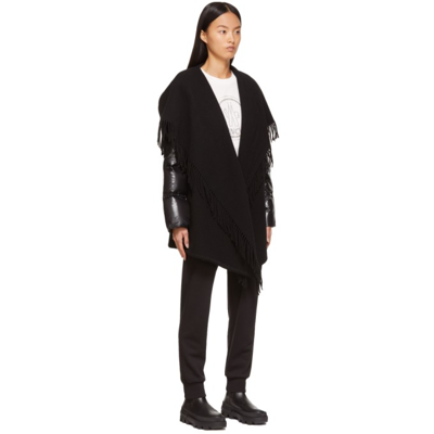 Shop Moncler Down Wool Cardigan In 999 Black