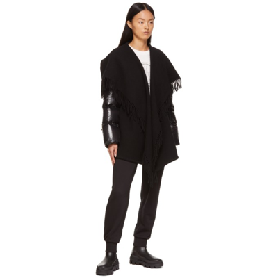 Shop Moncler Down Wool Cardigan In 999 Black