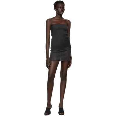 Shop A. Roege Hove Black & Grey Stripe Miniskirt In 095 Black