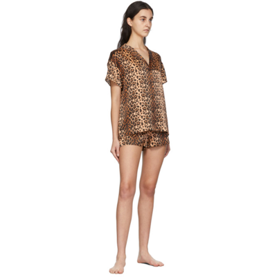 Shop Agent Provocateur Brown Kittie Boxer Shorts In Leopard