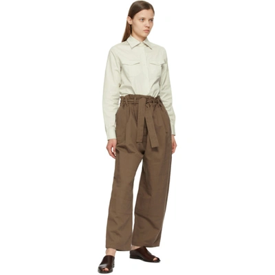 Shop Lemaire Brown Judo Trousers In 431 Hazelnu