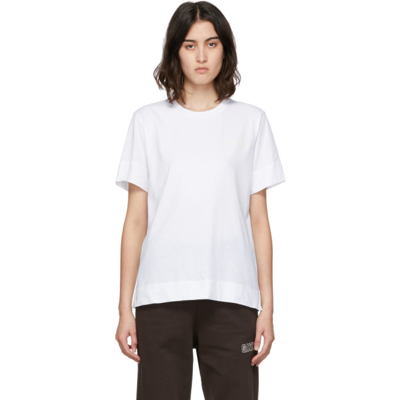 Shop Ganni Thin Software Jersey T-shirt In 001 White
