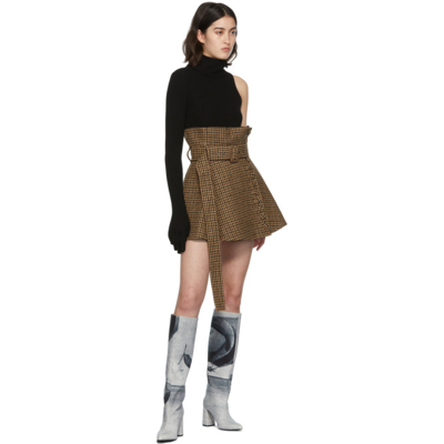 Kimhēkim Blue Denim Printed Tall Boots In B&k Print