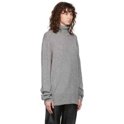 Shop The Row Grey Cashmere Stepney Turtleneck In Gym Grey Me