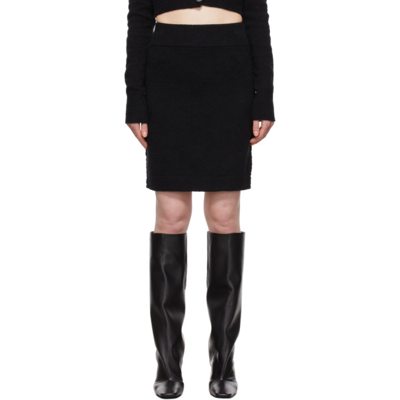 Shop Helmut Lang Black Brushed Skirt In 001 Black