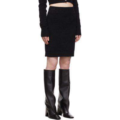 Shop Helmut Lang Black Brushed Skirt In 001 Black