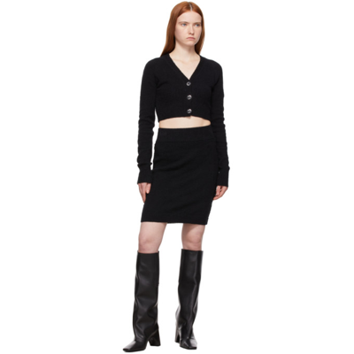 Shop Helmut Lang Black Brushed Skirt In 001 Black