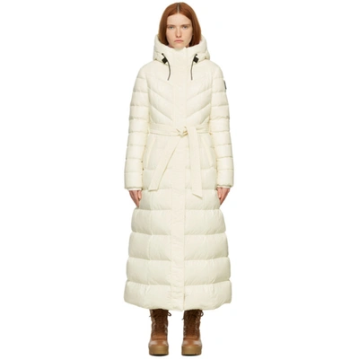 Shop Mackage Off-white Down Calina Long Coat In Cream