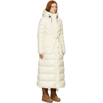 Shop Mackage Off-white Down Calina Long Coat In Cream