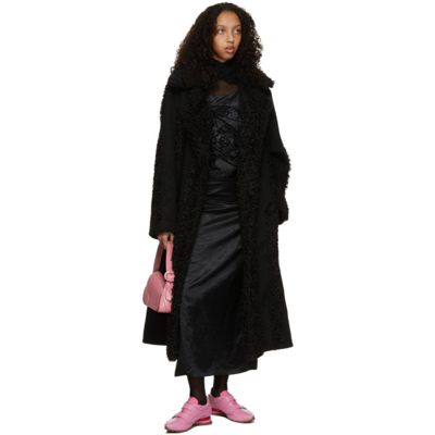 Shop Kiko Kostadinov Black Charlotte Coat In Onyx Black/mineral B