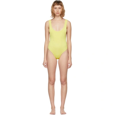 Shop Reina Olga Yellow Scrunch Ruby One-piece Swimsuit In Baby Yellow