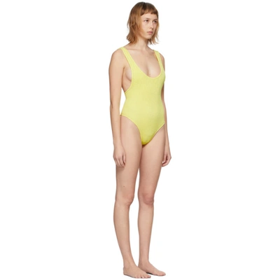 Shop Reina Olga Yellow Scrunch Ruby One-piece Swimsuit In Baby Yellow