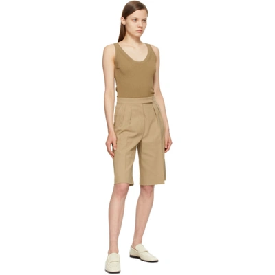 Shop Max Mara Tan Ottuso Bermuda Shorts In 001 Camel