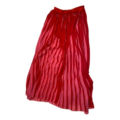 Pre-owned Karl Lagerfeld Maxi Skirt In Red