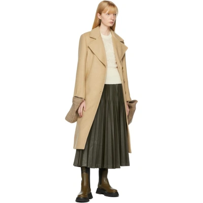 Shop 3.1 Phillip Lim / フィリップ リム Beige Double-breasted Long Coat In So260 Soft Camel