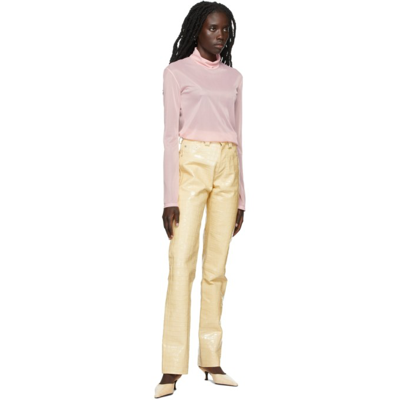 Shop Kwaidan Editions Transparent Mesh Turtleneck In Pink