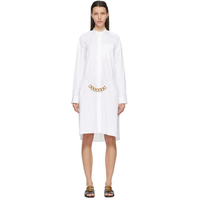 Shop Givenchy White Chain Shirt Dress In 100-white
