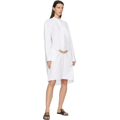 Shop Givenchy White Chain Shirt Dress In 100-white