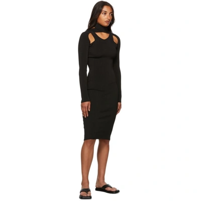 Shop Coperni Rib Knit Cut-out Dress In Black