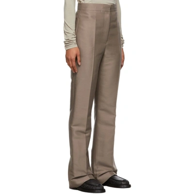 Shop Low Classic Khaki Silk Slim Trousers In Light Khaki