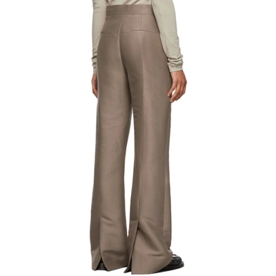Shop Low Classic Khaki Silk Slim Trousers In Light Khaki