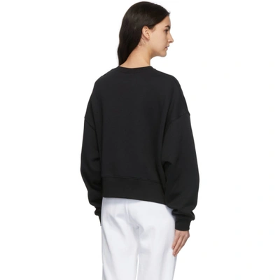 Shop Nike Black Nsw Essentials Fleece Sweatshirt In Black/white