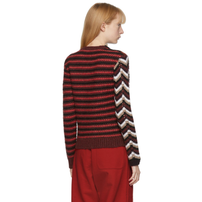 Shop Marni Multicolor 3d-stitch Sweater In Mxr92 Wine