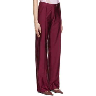 Shop Vaillant Studio Ssense Exclusive Burgundy Shiny Pants In Purple Wine