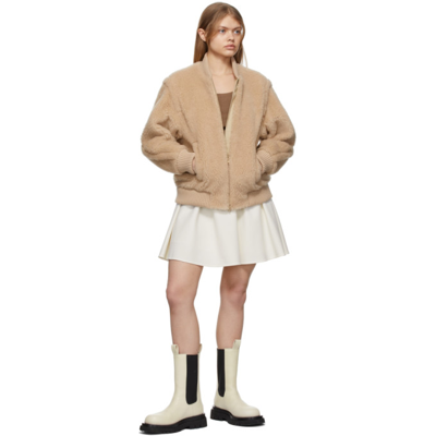 Shop Max Mara Beige Teddy Bomber In 009 Albino