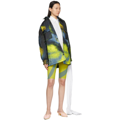 Shop Marques' Almeida Spray-painted Quilted Jacket In Yellow/blk