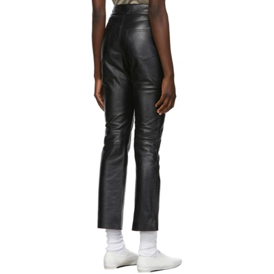 Shop Stand Studio Black Leather Avery Cropped Trousers In 89900 Black