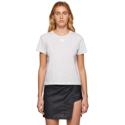 Shop Alexander Wang T Flocked Logo T-shirt In 050 Heather