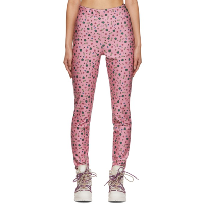 Shop Moncler Genius Pink Graphic Print Leggings In 521 Pink