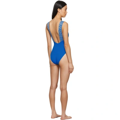 Shop Versace Blue Medusa One-piece Swimsuit In 1v390 Teal