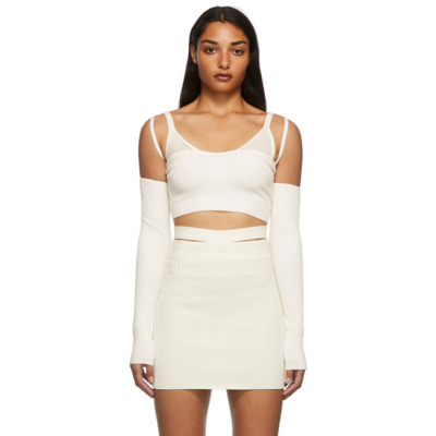 Shop Adamo Off-white Strapless Top In 000 Ivory