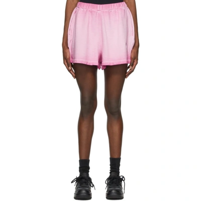 Shop Opening Ceremony Pink Rose Crest Sweat Shorts In Mauve Mauve