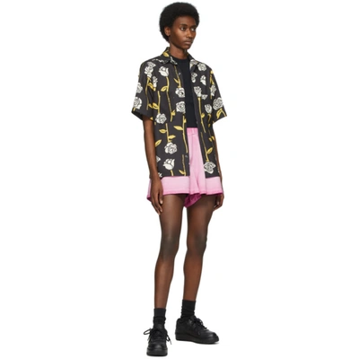 Shop Opening Ceremony Pink Rose Crest Sweat Shorts In Mauve Mauve