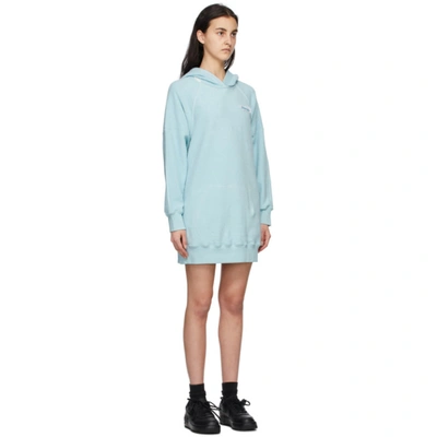 Shop Moschino Blue Fleece Inside Out Label Dress In A1306 Blue