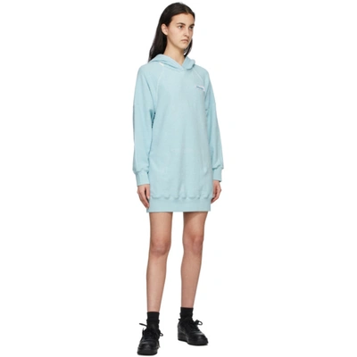 Shop Moschino Blue Fleece Inside Out Label Dress In A1306 Blue